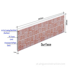 Painel de parede sanduíche de PU de metal para isolamento